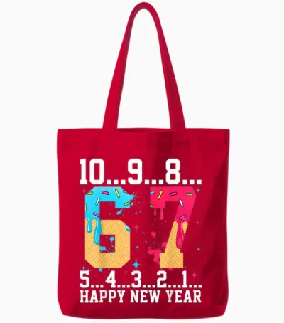 67 Happy New Year Six Seven Funny Countdown 2026 Tote Bags - Red