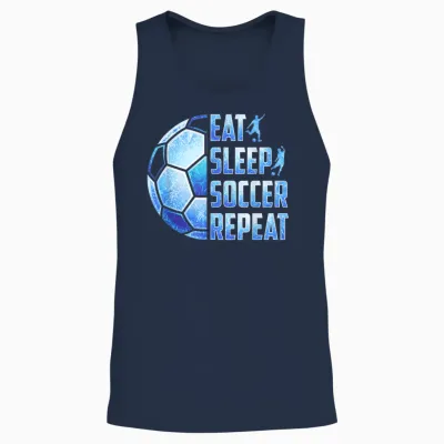 Soccer Eat Sleep Soccer Repeat Boys Unisex Tank Top - Navy