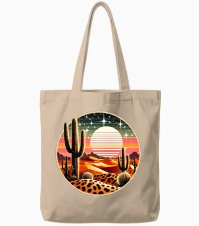 Desert Retro Tote Bags - Natural