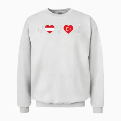 österreichische Flagge Türkische Flagge österreich Türkei Unisex Sweatshirt - White