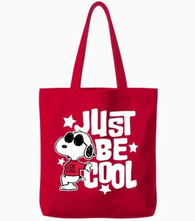 Snoopy Joe Cool Be Cool Long Sleeve Design Tote Bags - Red