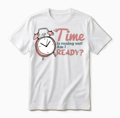 Time Is Running Out Islamic T-Shirt. Unisex T-Shirt in White