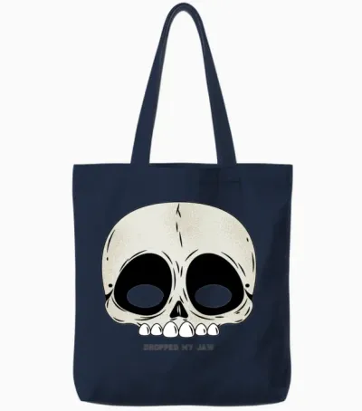 Funny Skull Tote Bags - Navy