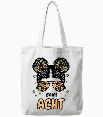 Kinder 8. Geburtstag Mädchen Messy Bun Bäm! Ich Bin Acht Tote Bags - White