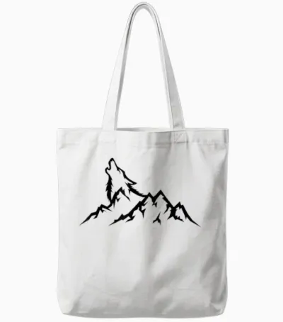 Wolf Mountain T-Shirt - Retro Wildlife Heulender Wolf Natur Tote Bags - White