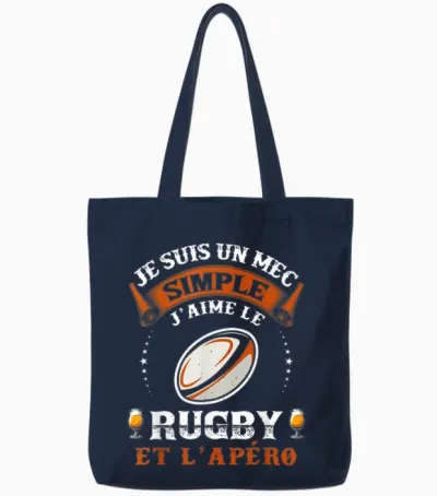 J'aime Le Rugby Et L'apéro Original Idea Rugbyman Humour Tote Bags - Navy