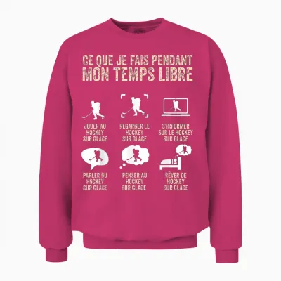 Funny Play Ice Hockey T-Shirt, Black, S Unisex Sweatshirt - Heliconia