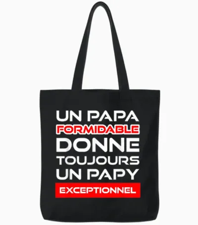 Cadeau Papy Exceptionnel Humour Fête Grands Pères Original Tote Bags - Black