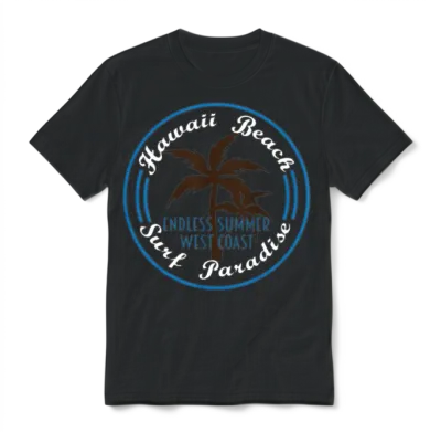 Fresh Hawaiian Style Tshirt Design Hawaii Beach Unisex T-Shirt - Black