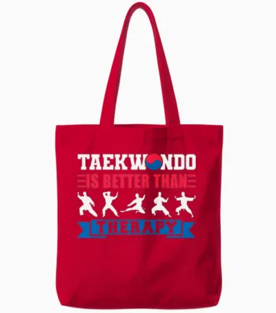 Tkd Korean Martial Arts Tae Kwon Tote Bags - Red