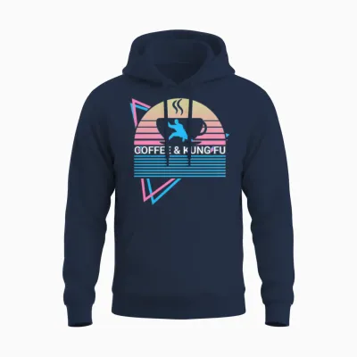 Kung Fu Retro Unisex Hoodie - Navy