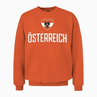 österreich Flagge Adler Für Fan Unisex Sweatshirt - Orange