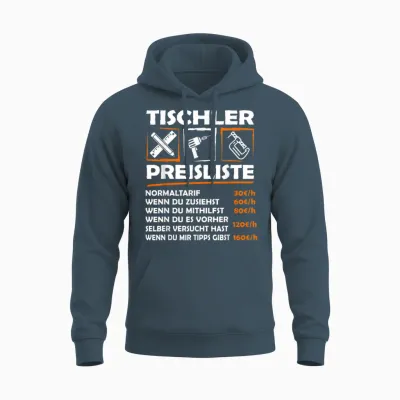 Funny Professional Carpenters Hourly Work T-Shirt, Black Unisex Hoodie - Dark Heather