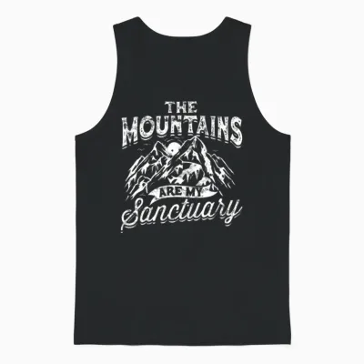 The Mountains Are My Sanctuary - Hiking Unisex Tank Top - Black