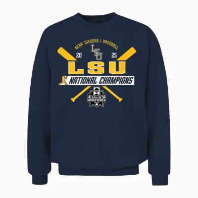 Lsu Tigers Baseball National Champs 2025 Mcws Title Purple Unisex Sweatshirt - Navy