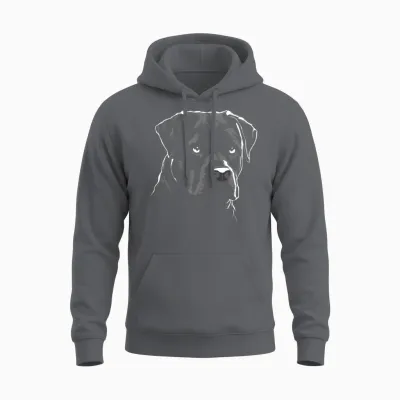 Cute Rottweiler Silhouette Unisex Hoodie - Charcoal