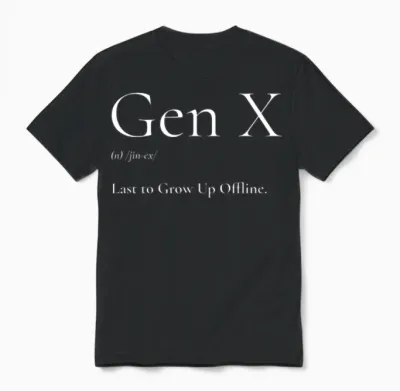 Genx Last to Grow Up Offline. Unisex T-Shirt - Black