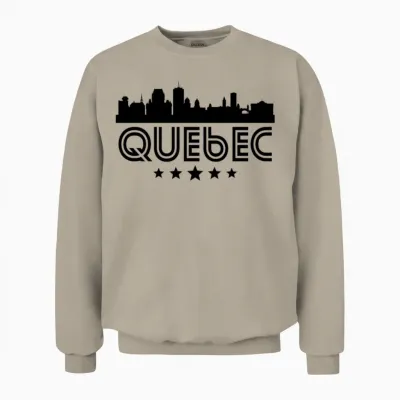 Retro Quebec Skyline Unisex Sweatshirt - Sand