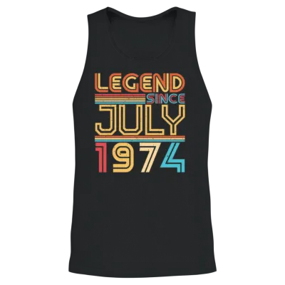 1974 July Retro Unisex Tank Top - Black