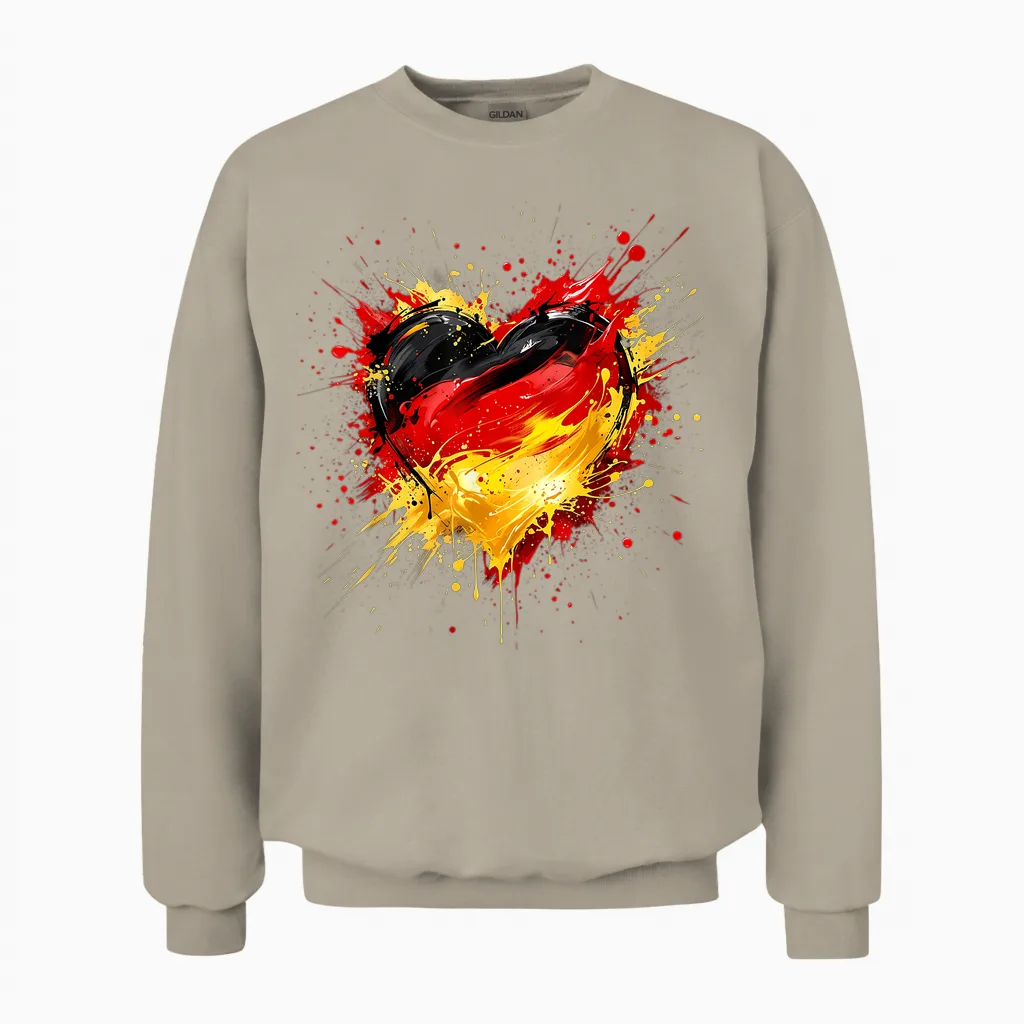 Deutschland Herz Unisex Sweatshirt in Sand