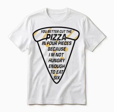 A Slice of Pizza with Funny Quote for National Piz Unisex T-Shirt - White