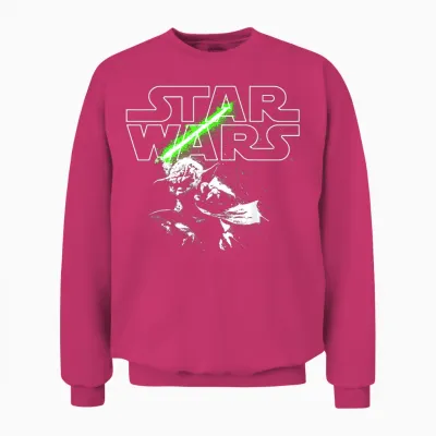 Star Wars Yoda Lightsaber Logo Unisex Sweatshirt - Heliconia