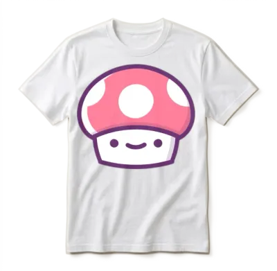 Classic Retro Game Mushroom Unisex T-Shirt - White