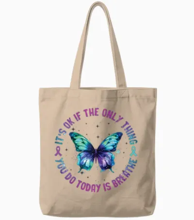 Suicide Prevention Awareness Tote Bags - Natural