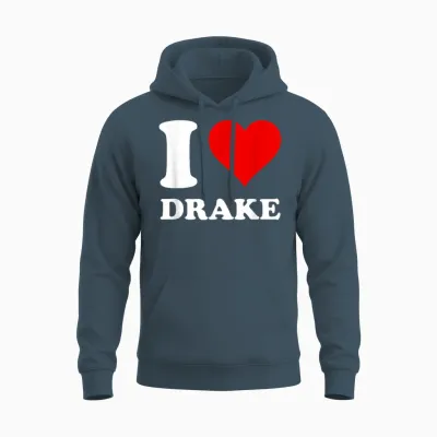 I Love Drake Unisex Hoodie - Dark Heather