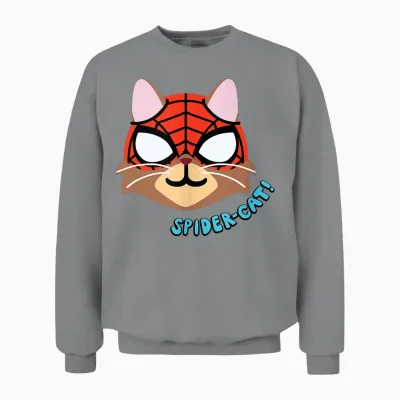Amazon Essentials Marvel Spider-Man Spider-Cat Portrait Unisex Sweatshirt - Sport Grey