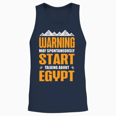 May Spontaneously Start Talking About Egypt Unisex Tank Top - Navy