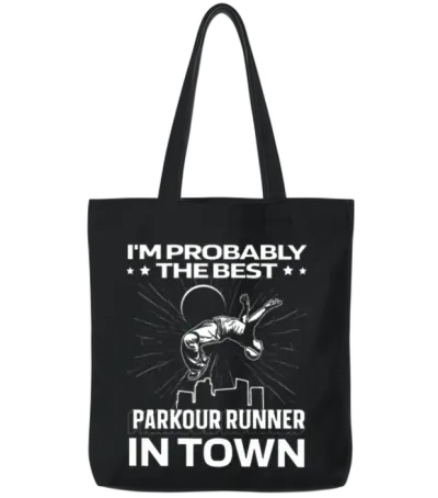 Parkour Free Running Funny Tote Bags - Black