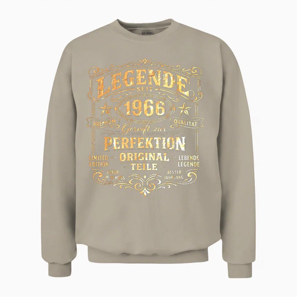 60th Birthday Man Woman 60 Years Decoration 1966 Gift Funny Unisex Sweatshirt in Sand