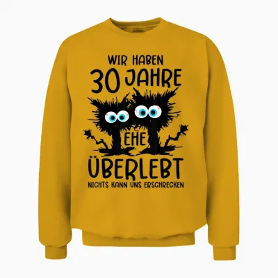 30 Years Married Pearl Wedding Anniversary T-Shirt, Gray Unisex Sweatshirt - Gold