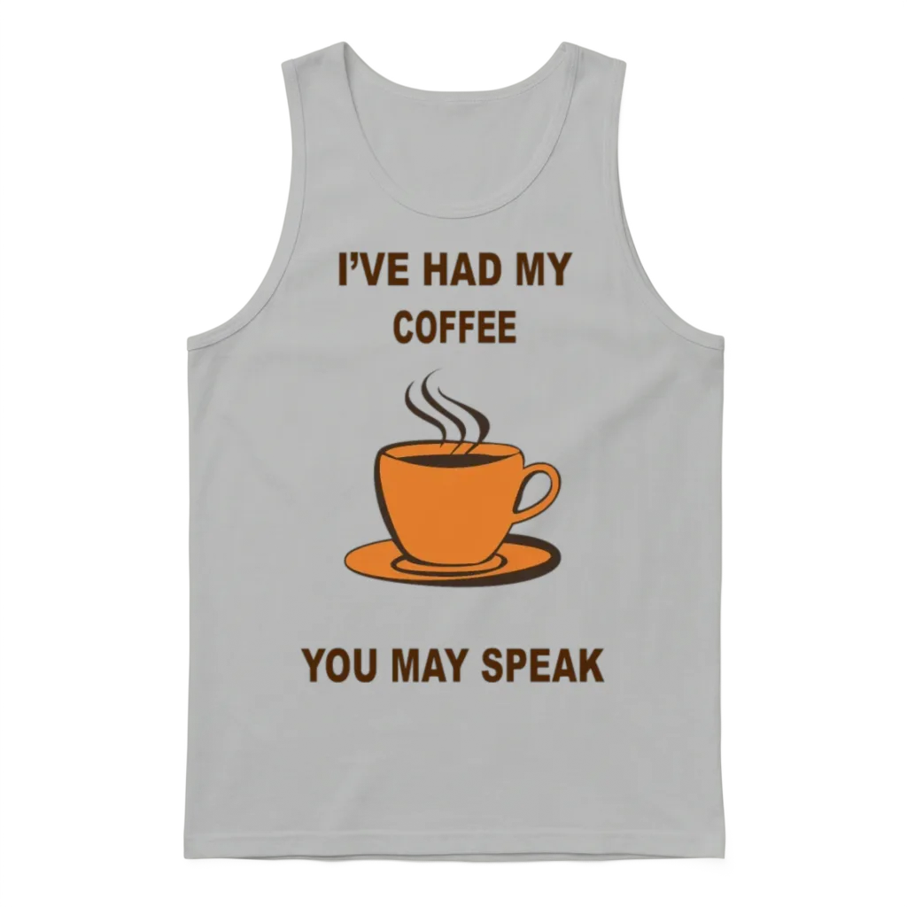 Funny Coffee Unisex Tank Top - Ash