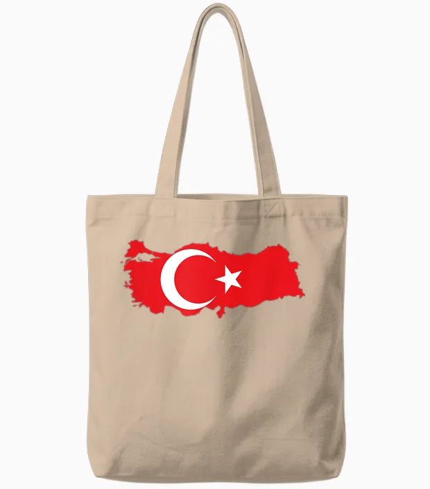 Türkei T-Shirt Türkei Flagge Tote Bags in Natural