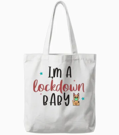 Im a Lockdown Ba Retro Tote Bags - White