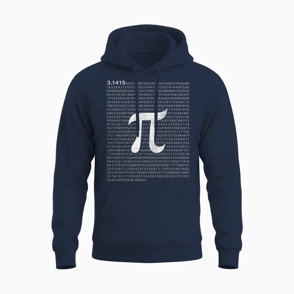 Symbole Pi Avec Chiffres Unisex Hoodie in Navy