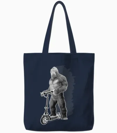 Elektroroller E-Roller E-Scooter King Kong Tote Bags - Navy