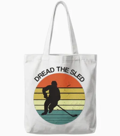 Hockey Retro Distressed Style Tote Bags - White