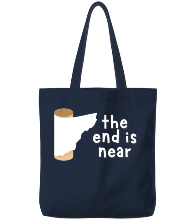 The End Is Near, Funny Tote Bags - Navy