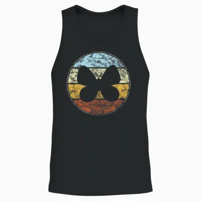 Butterfly Retro Unisex Tank Top - Black