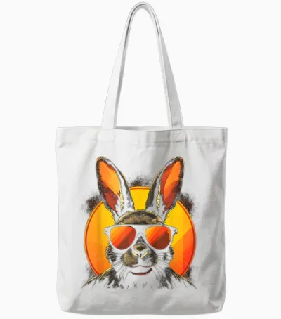 Cooler Haase Bunny Mit Sonnenbrille Ostern Tote Bags - White