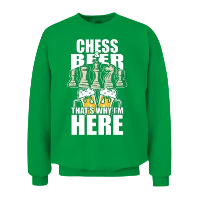 Funny Chess Beer Shirt Funny Picture Unisex Sweatshirt - Irish Green