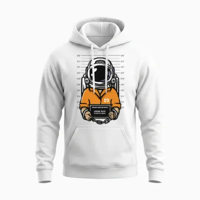 Funny Astronaut Unisex Hoodie - White