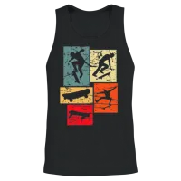 Skater Retro Unisex Tank Top - Black – 2