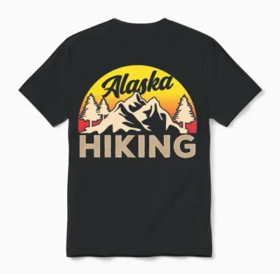 Alaska Hiking Hike Nature Hiker Unisex T-Shirt - Black