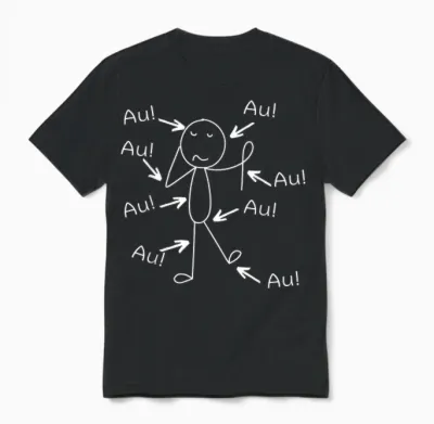 Funny Old Man Old Woman Aua Au Birthday T-Shirt, Black Unisex T-Shirt - Black
