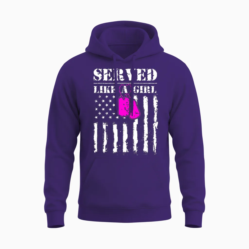 Served Like a Girl Unisex Hoodie in Purple