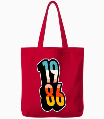 1986 Retro Stripes Tote Bags - Red